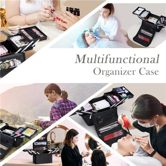 Soft Makeup Box, Large Makeup Organizer Case, Professional Nail Train Bag - Picture 4 of 7